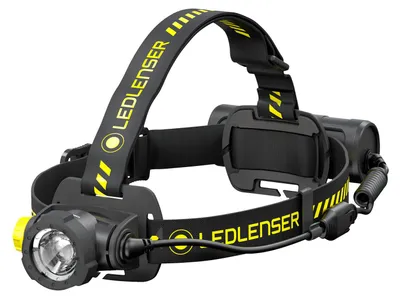 Produktbild von Ledlenser H7R Work Stirnlampe schwarz-gelb, 1000 Lumen max, 250 m Leuchtweite, 282g, 65 Std Laufzeit, IP67, mit Akku