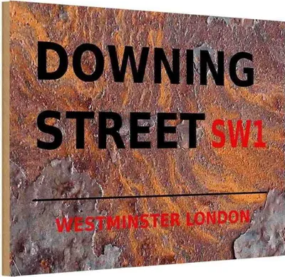 Produktbild von vianmo Holzschild 20x30 cm Westminster downing Street SW1 England