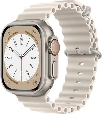 Image de Bracelet pour Apple Watch 4/5/6/7/8/9/10/SE/ULTRA 44/45/46/49 mm en silicone couleur crème