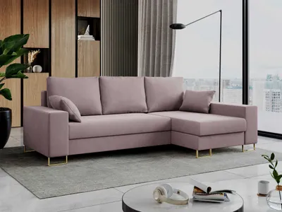 Produktbild von Ecksofa, Bettsofa, L-Form Couch mit Bettkasten - DORIAN-L - Rosa