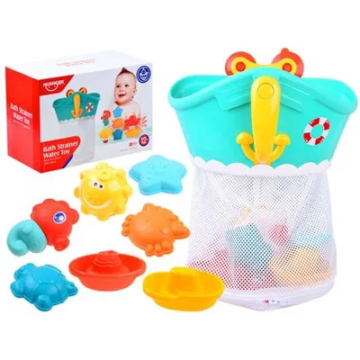 Zdjęcie produktu dla Huanger organizer na zabawki do kąpieli + zestaw 7 zabawek