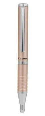 Guľôčkové pero, 0,24 mm, teleskopické, rose gold telo, ZEBRA "SL-F1", modrá