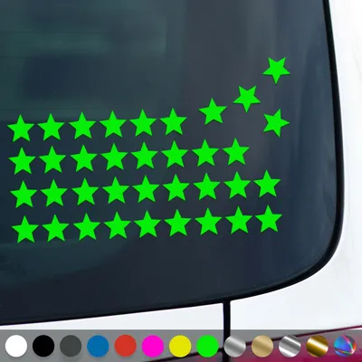 Produktbild von PantherPixel Sterne Set Aufkleber Mehrteilige Sterneaufkleber Sticker Auto Geschenkidee Farbe Neon-Grün