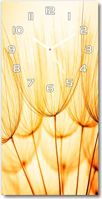 Produktbild von Wanduhr aus Glas – 30x60 cm - Glasbild - Glasuhr - Gehärtetes Glas -Löwenzahnsamen
