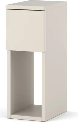 Obrázek produktu pro STIV Möbel | Úzký noční stolek Kašmír 30x20x55 cm | 1 zásuvka + otevřená police | Kompaktní | Moderní neutrální styl