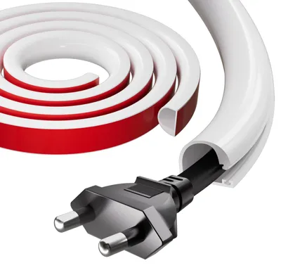 Produktbild von 2m Kabelkanal Weiß Selbstklebend Mini,Silikon Halbrund Kabelkanäle – Weiß(1 Kabel)