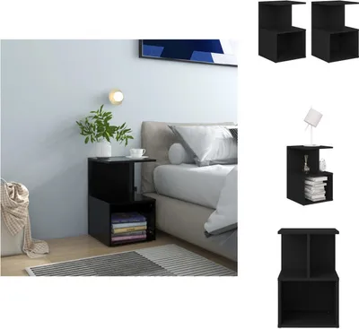 Produktbild von vidaXL Nachttische 2 Stk. Schwarz 35x35x55 cm Holzwerkstoff - Nachttische