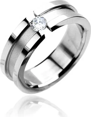 Produktbild von Ring Edelstahl Damen Herren Spannring Zirkonia Kristall Partnerring Ehering Verlobungsring  70 - Ø 22,20 mm