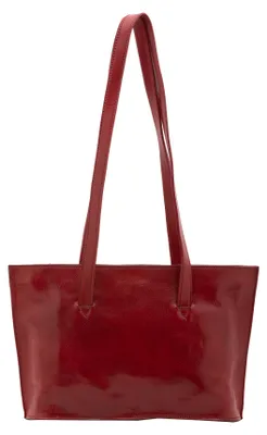 Immagine prodotto di Borsa a tracolla da donna, in vera pelle, colore rosso, prodotta in Italia, con chiusura a zip