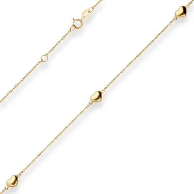 1-2mm-Singapurkette-Fusskette-Herz-aus-333-Gelbgold-25cm