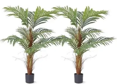 Zdjęcie produktu dla Sztuczna palma – nie wymaga pielęgnacji – wysokość 120 cm – do wnętrz i na zewnątrz