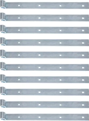 Image de Alberts 862404 Charnière de porte, droite, extrémité droite, zinguée bleu par galvanisation, rouleau Ø 14 mm, dimensions 400 x 35 mm, lot de 10