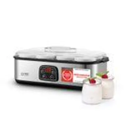 Produktbild von TZS First Austria - Joghurtbereiter 25W inkl. 8 Glasbehälter à 180 ml für bis 1,4L selbstgemachten Joghurt - Yogurt Maker mit Temperatur 20-55°C, Abschaltautomatik & LCD-Display - Joghurtmaschine weiß