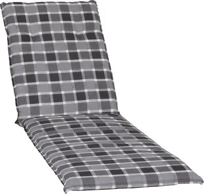 Produktbild von Auflage für Gartenliegen Barcelona 193x60 cm Grau / Anthrazit Karo – Liegenauflage mit Komfortschaumkern und Bezug – Sitzpolster für Gartenliegen - 100