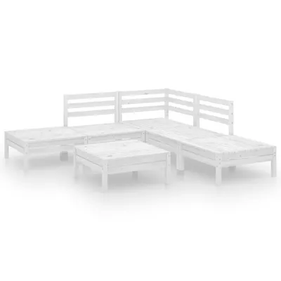 Produktbild von 6-tlg. Garten-Lounge-Set Massivholz Kiefer Weiß