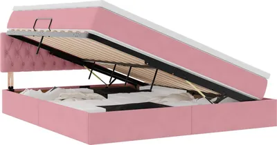 Produktbild von vidaXL Aufbewahrungsbett mit Kopfteil Rosa 180 x 200 cm Samt