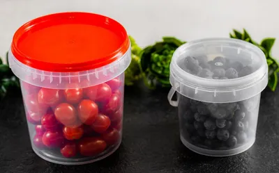 Image de Seau en plastique avec couvercle 600ml 1 pce