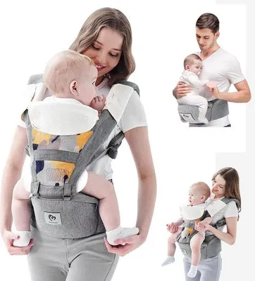 Image de Nacelle, nacelle autonome pour nouveau-nés dès la naissance, bébés et jeunes enfants (0 à 36 mois), position d'assise réglable, nacelle, 3 positions de portage (grise)