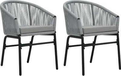 Image de Chaises de jardin 2 pcs. Anthracite rotin PE