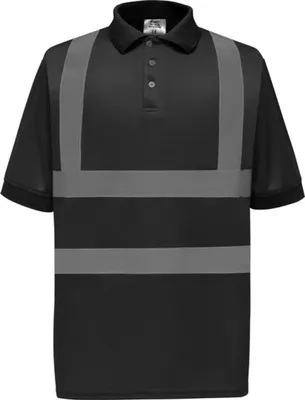 Immagine prodotto di YOKO HVJ210 | Polo di sicurezza da uomo EN ISO 20471 fino a 6XL - Colore: Nero - Taglia: 3XL