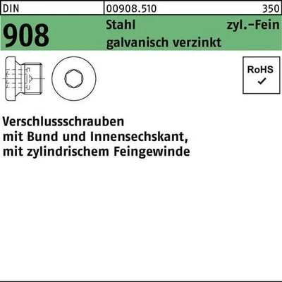 Produktbild von Reyher  Verschlußschrauben DIN 908 Stahl M 8 x 1 galv. vz (100 Stück)