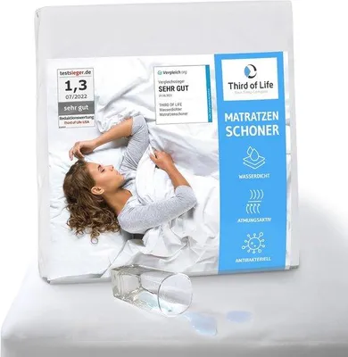 Productafbeelding van Famanu matrasbeschermer, waterdicht, 140 x 200 cm - Ademend en anti-mijt