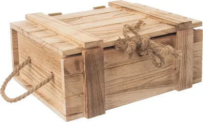 Image de Orion Caisse en bois Coffre en bois/ Coffre cadeau Coffre en bois Boîte de rangement avec couvercle pour le stockage 30x21x12 cm