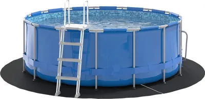 Image de Tapis de piscine Noir Ø 244 cm Tissu non tissé