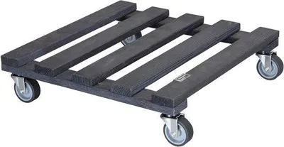 Immagine prodotto di Carrello da giardino in legno  - Dimensioni: 38 x 38 x 95 cm - Adatto per uso interno ed esterno - Ruote morbide - Portata: 120 kg