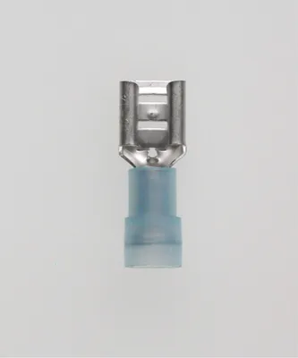 Produktbild von Flachsteckhülsen DIN 46245, Steckgröße 6,3 x 0,8mm isoliert, mit Isolationscrimp Querschnitt 1,5mm² - 2,5mm² blau,