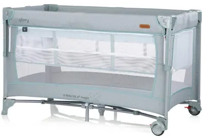 Image de Parc pour bébé avec côté rabattable Chipolino - Glory, basilic