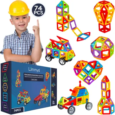 Produktbild von Magnetische Bausteine ​​von Limmys - 74 Teile - ab 3 Jahren