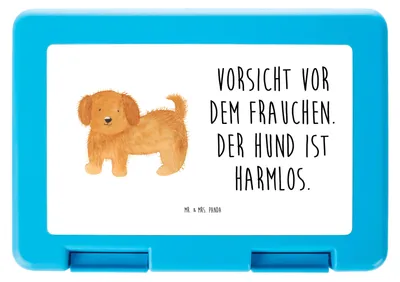 Produktbild von Mr. & Mrs. Panda Bento Box Hund Flauschig - Weiß - Geschenk, Sprüche, Pausenbox, Lunchbox, Essensbehälter, Hundemama, Hundeliebe, Hunde, Bentobox, Vorratsdose