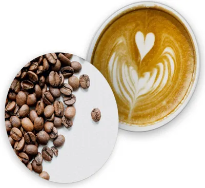 Produktbild von itenga 40x Bierdeckel Kaffeebohnen Crema I Braun Weiß I Untersetzer I 10,7cm