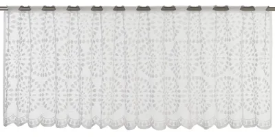 Produktbild von Elbersdrucke Bistrogardine mit Webösen Circolo 00 weiß transparent 45x160cm  Küchenfenster Sichtschutz Scheibengardine