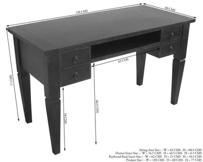 Produktbild von MASSIVMOEBEL24 Schreibtisch Akazie 130x60x77 nougat lackiert OXFORD #506
