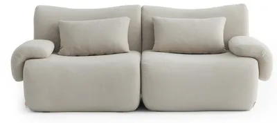 Produktbild von MILYSOFA SOFATIME Modulares Sofa, gerade, 2-Sitzer, Feiner Bouclé-Stoff, Steinbeige