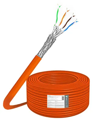 Produktbild von Cat7 Verlegekabel Installationskabel 100m Netzwerkkabel 10 Gbit 1000 Mhz Datenkabel S/FTP AWG23 PIMF Halogenfrei Simplex orange