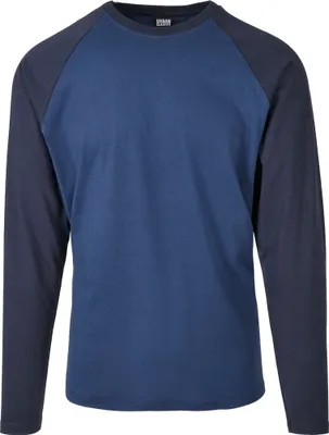 Produktbild von Urban Classics Langarmshirt Herren Raglan Contrast Longsleeve blau/dunkelblau M