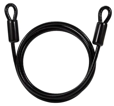 Immagine prodotto di Cavo a anello in acciaio, con occhielli, lunghezza 2 metri, diametro 8 mm, rivestito in plastica, colore nero