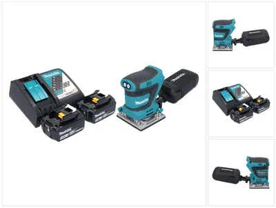 Produktbild von Makita DBO 484 RF Akku Schwingschleifer 18 V 112 x 102 mm + 2x Akku 3,0 Ah + Ladegerät