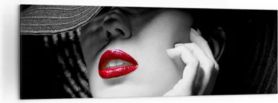 Produktbild von Bild auf Leinwand - Leinwandbild - Frau Gesicht Lippen - 160x50cm - Wand Bild - Wanddeko - Leinwanddruck - Bilder - Kunstdruck - Wanddekoration - Leinwand bilder - Wandkunst - AB160x50-3618