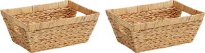 Zdjęcie produktu dla vidaXL Kosze do przechowywania 2 szt. naturalne 38 x 28 x 15 cm hiacynt wodny