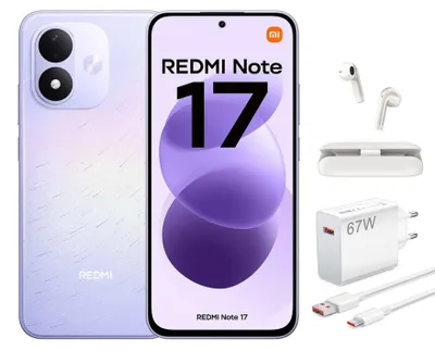Produktbild von XIAOMI REDMI NOTE 17 4G Smartphone Lila 6/256GB mit 67W-Ladegerät + Kopfhörer