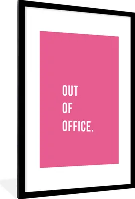 Produktbild von MuchoWow® Gerahmtes Poster Zitate - Außer Haus - Rosa 60x90 cm - Poster mit Schwarzem Bilderrahmen Wandposter Rahmen Foto Bilder - Dekoration - Wandposter Wohnzimmer - Hochwertig