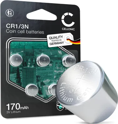 Produktbild von CELLONIC CR1/3N Knopfzellen-Batterien Lithium kompatibel mit Hundehalsbänder, Kameras, Laservisierungen - x5-Pack