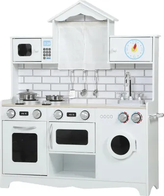 Obrázek produktu pro Sada kuchyňských hraček, odolný materiál MDF, poutavá neelektronická hračka, BÍLÁ