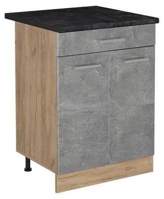 Immagine prodotto di Mobiletto base cucina Vicco R-Line Calcestruzzo/Rovere dorato 60 cm con cassetto piano di lavoro Antracite, Model 61198