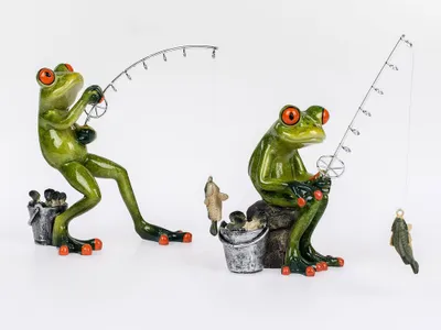 Produktbild von Formano Frösche 'Angler', 2-teiliges Set, 15 cm, mehrfarbig