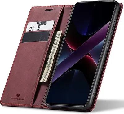 Obrázek produktu pro Pouzdro s klopou na telefon SPACECASE Wallet pro Poco X7 Pro 5G Červená